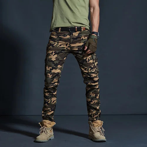 Männer Cargo Hosen im Military Style mit wasserdichten Taschen für Casual-Look