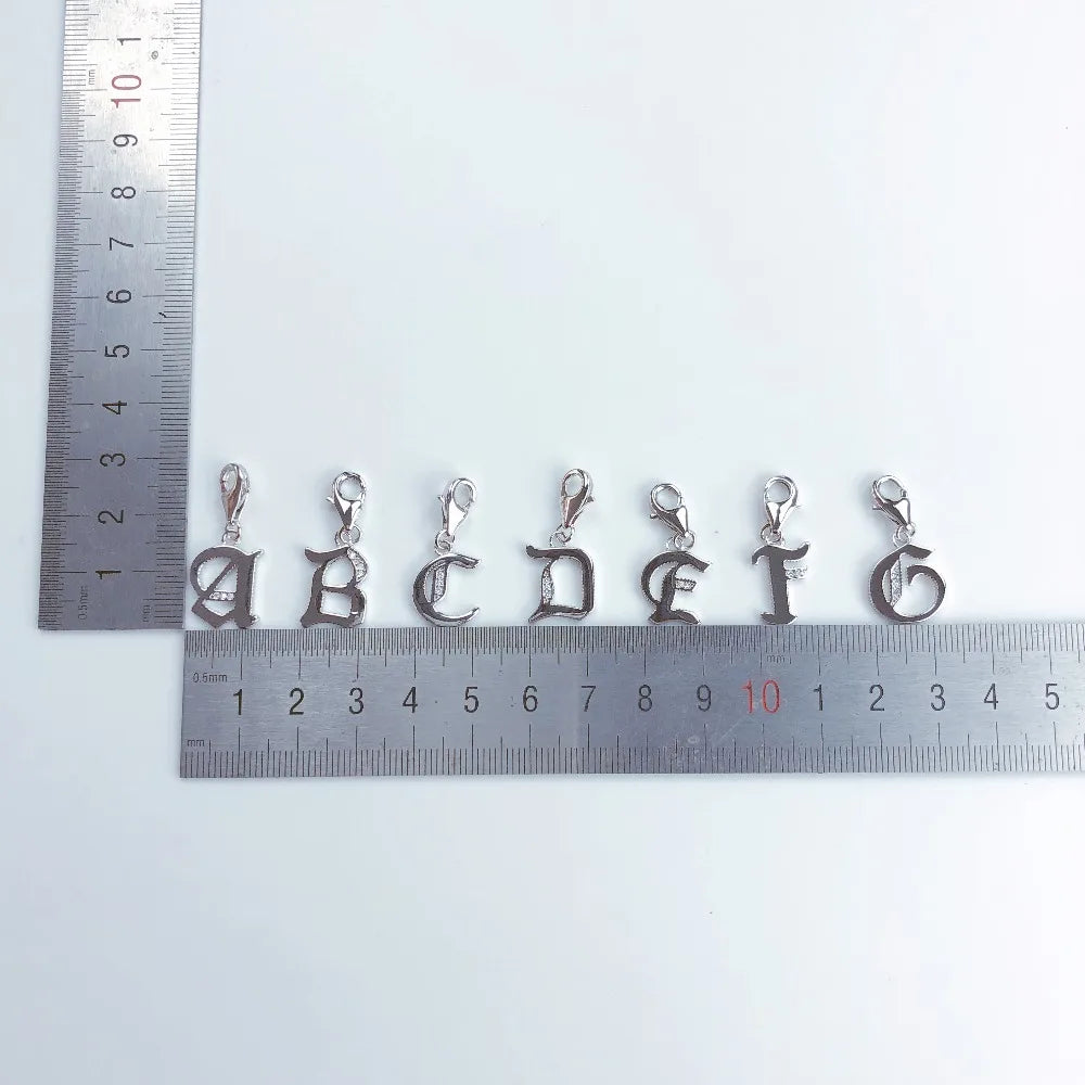 Damen-Charm-Anhänger Buchstaben ABC Glück II aus Sterlingsilber