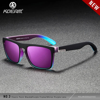 Sonnenbrille quadratisch polarisiert elastisch Spiegel 17 Farben Unisex