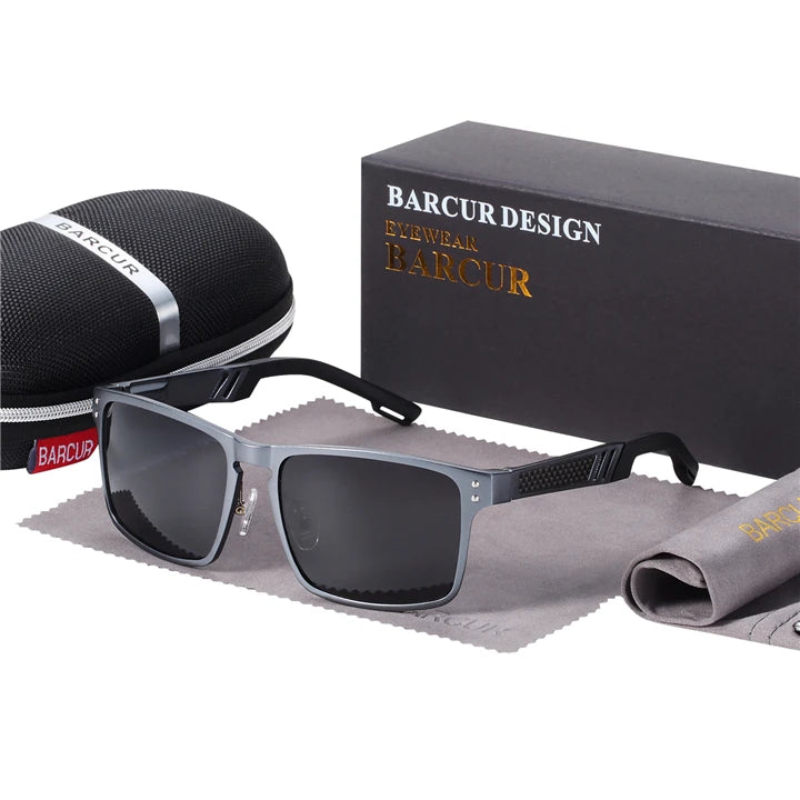 Sonnenbrille Al-Mg quadratisch polarisiert Spiegel Sport Herren Damen