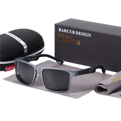 Sonnenbrille Al-Mg quadratisch polarisiert Spiegel Sport Herren Damen