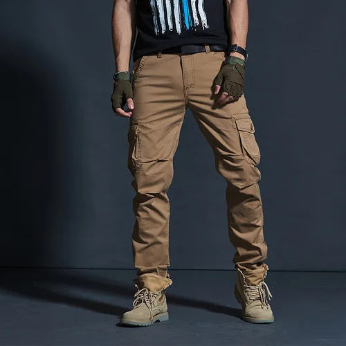 Männer Cargo Hosen im Military Style mit wasserdichten Taschen für Casual-Look