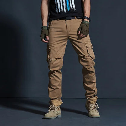 Männer Cargo Hosen im Military Style mit wasserdichten Taschen für Casual-Look