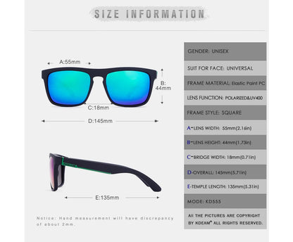 Sonnenbrille quadratisch polarisiert elastisch Spiegel 17 Farben Unisex