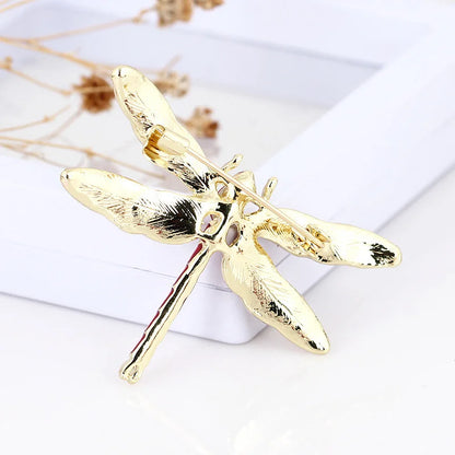 Brosche Libelle Vintage Insekt Kristall Groß Hochzeit Schmuck Damen
