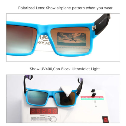 Sonnenbrille quadratisch polarisiert UV400 Punk-Stil elastisch Herren