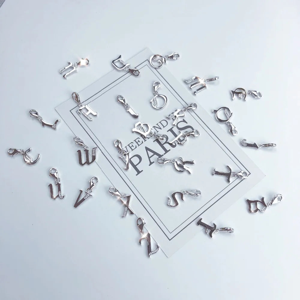 Damen-Charm-Anhänger Buchstaben ABC Glück aus Sterlingsilber
