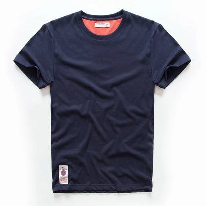 Herren T-Shirt aus Baumwolle in einfarbigen Farben für Frühling und Sommer