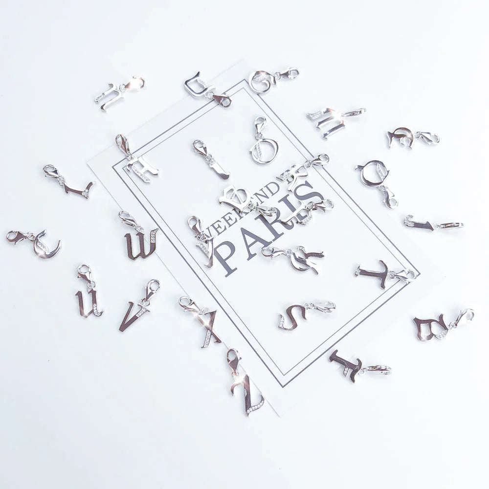 Damen-Charm-Anhänger Buchstaben ABC Glück aus Sterlingsilber
