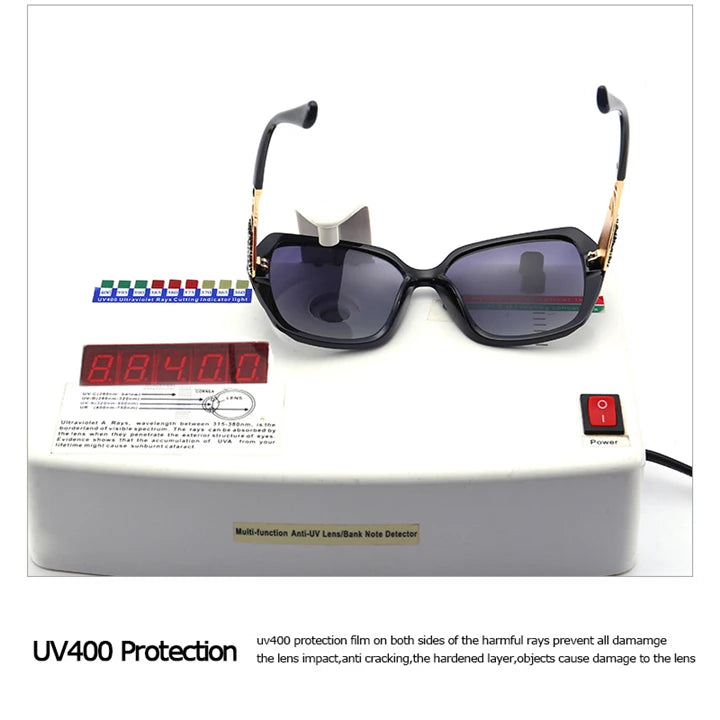 Damen-Sonnenbrille übergroß Farbverlauf UV400 polarisiert Shades