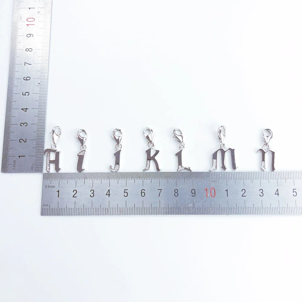 Damen-Charm-Anhänger Buchstaben ABC Glück aus Sterlingsilber