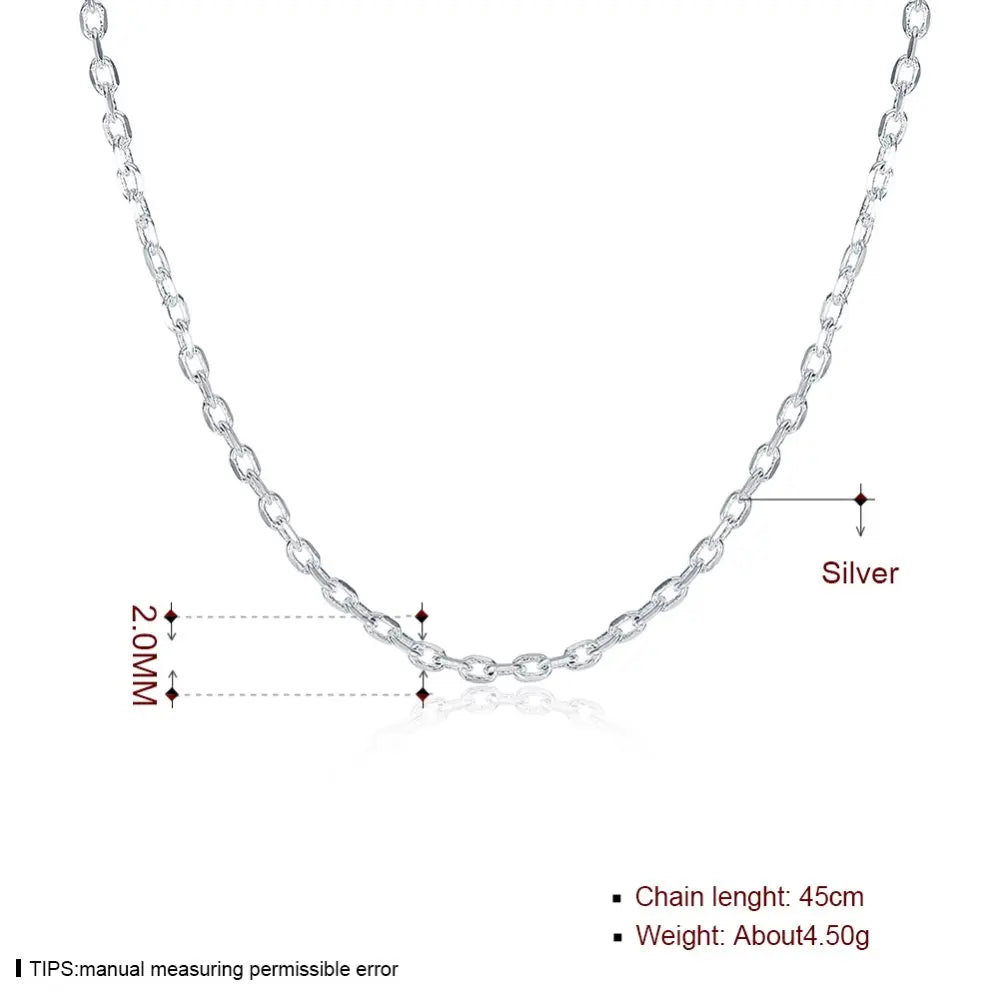 Damen-Halskette Rolo-Kette klassisch aus Sterlingsilber