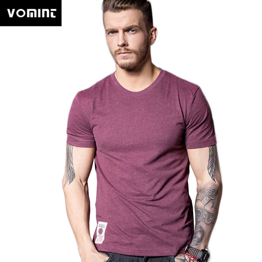 Herren T-Shirt aus Baumwolle in einfarbigen Farben für Frühling und Sommer