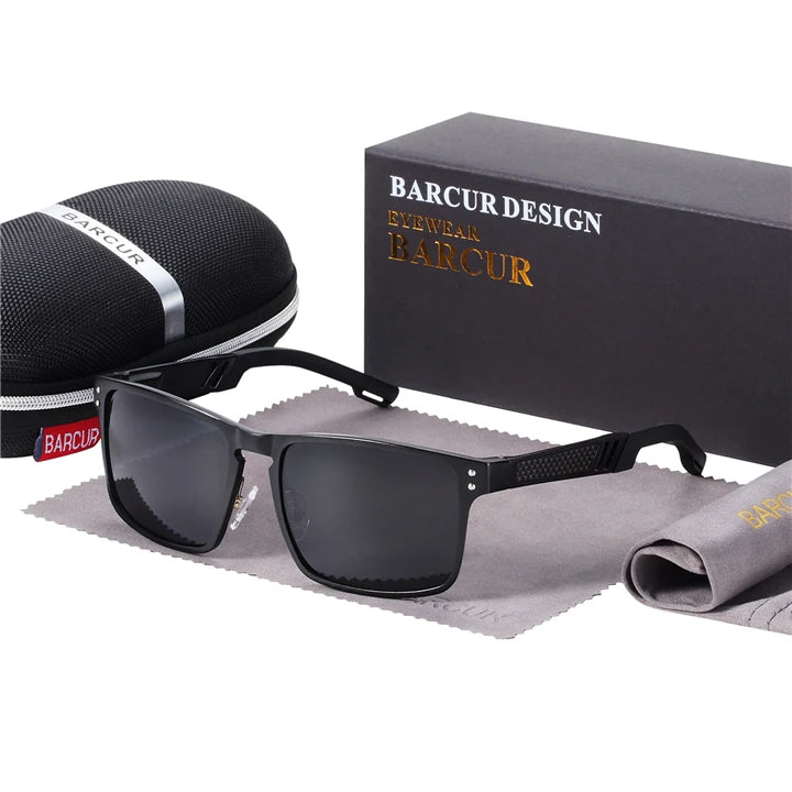 Sonnenbrille Al-Mg quadratisch polarisiert Spiegel Sport Herren Damen
