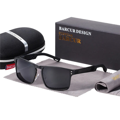 Sonnenbrille Al-Mg quadratisch polarisiert Spiegel Sport Herren Damen