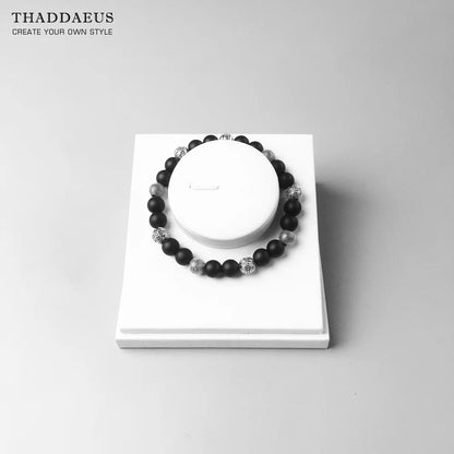Damen-Armband Hero Rebel Perle Obsidian II aus Sterlingsilber