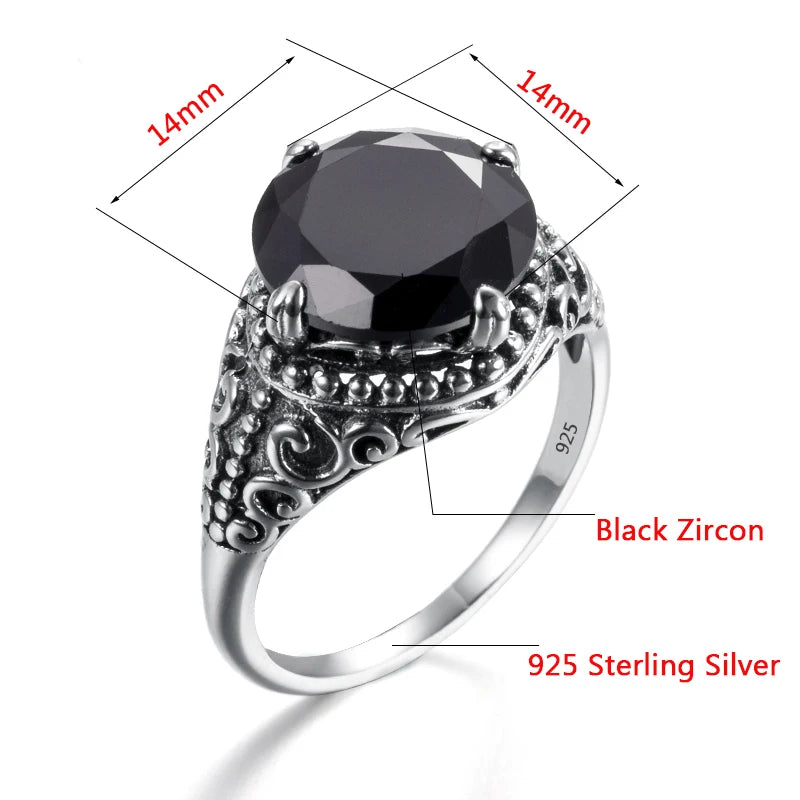 Damen-Ring Mit Zirkon Stein Aus 925 Sterling Silber Im Antik Stil Für Festliche Anlässe