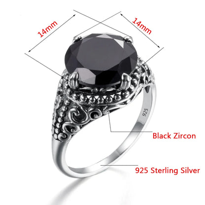 Damen-Ring Mit Zirkon Stein Aus 925 Sterling Silber Im Antik Stil Für Festliche Anlässe