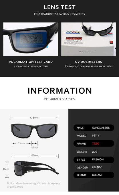 Sonnenbrille Sport TR90 polarisiert UV400 antireflektierend Herren