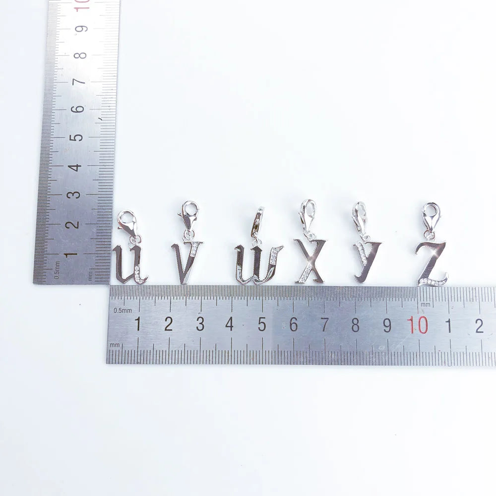 Damen-Charm-Anhänger Buchstaben ABC Glück aus Sterlingsilber