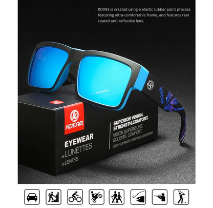 Sonnenbrille quadratisch polarisiert UV400 Punk-Stil elastisch Herren
