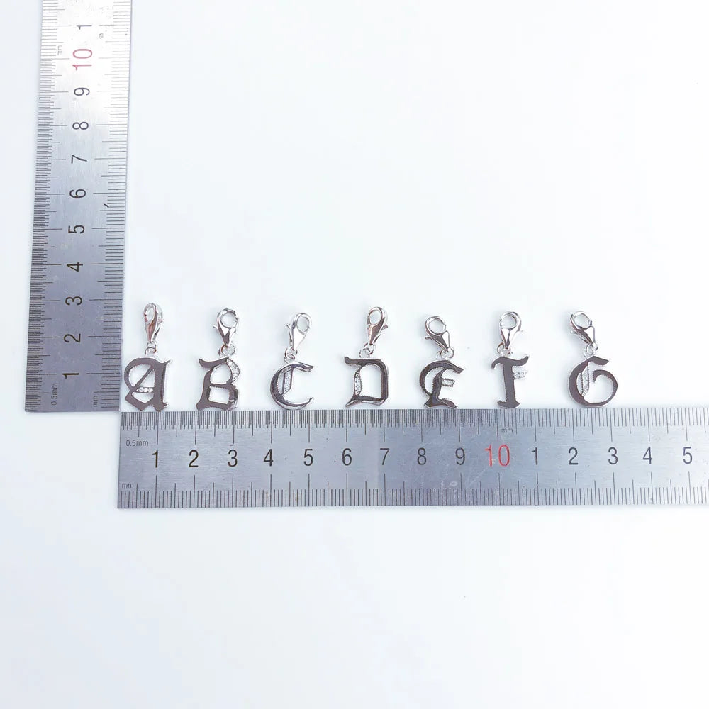 Damen-Charm-Anhänger Buchstaben ABC Glück aus Sterlingsilber