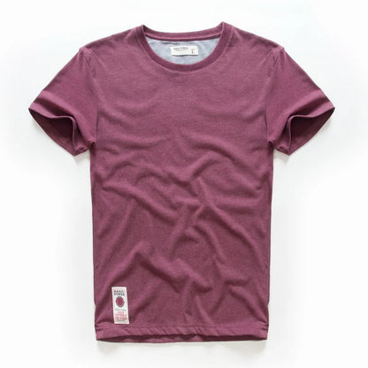 Herren T-Shirt aus Baumwolle in einfarbigen Farben für Frühling und Sommer