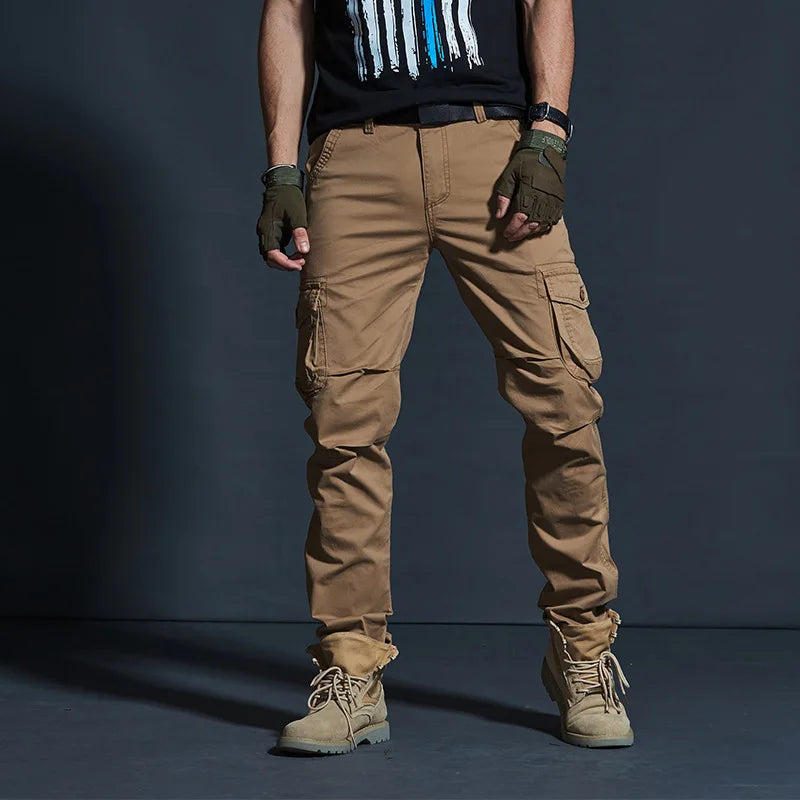 Männer Cargo Hosen im Military Style mit wasserdichten Taschen für Casual-Look