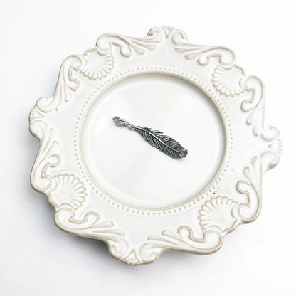 925-Sterlingsilber-Anhänger mit Feder-Motiv, silbern, mit Öse