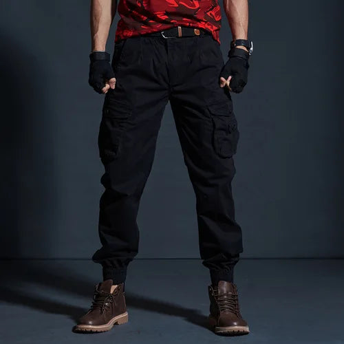 Herren Cargo Hose im lässigen Baggy-Stil mit mehreren Taschen aus Baumwolle