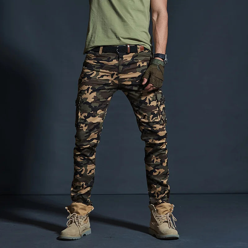 Männer Cargo Hosen im Military Style mit wasserdichten Taschen für Casual-Look