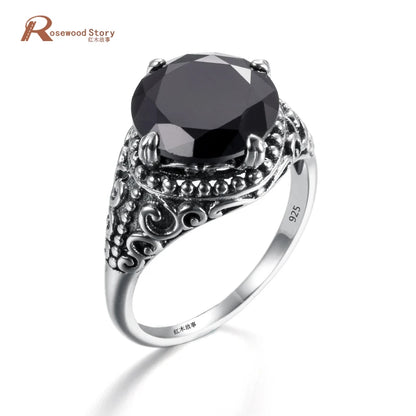 Damen-Ring Mit Zirkon Stein Aus 925 Sterling Silber Im Antik Stil Für Festliche Anlässe