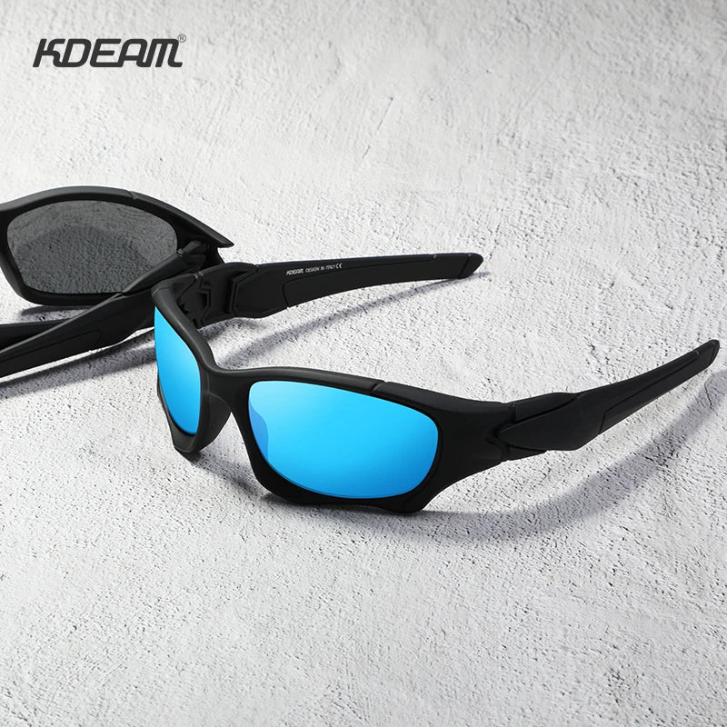 Sonnenbrille Sport Schild polarisiert gebogener Rahmen widerstandsfähig Unisex