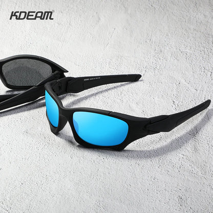 Sonnenbrille Sport Schild polarisiert gebogener Rahmen widerstandsfähig Unisex
