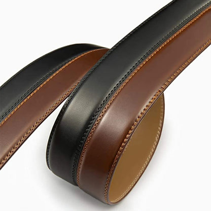 Herren Leder-Gürtelband ohne Schnalle Rindsleder Schwarz Braun 3,5 cm