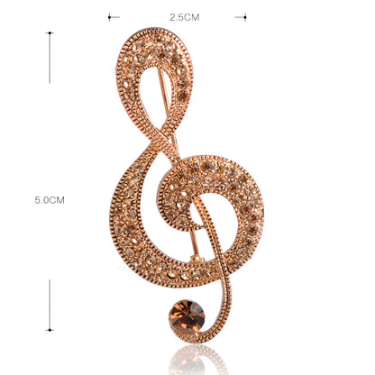 Brosche Musiknote Strass Vintage Antik Luxus Geschenk Damen