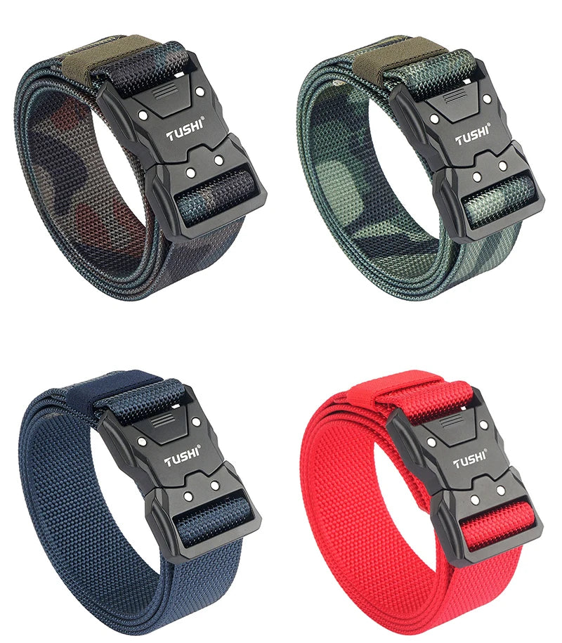 Herren-Taktischer Gürtel aus 1200D Nylon mit Schnellverschluss und robuster Metall-Schnalle, Breite 3,8 cm
