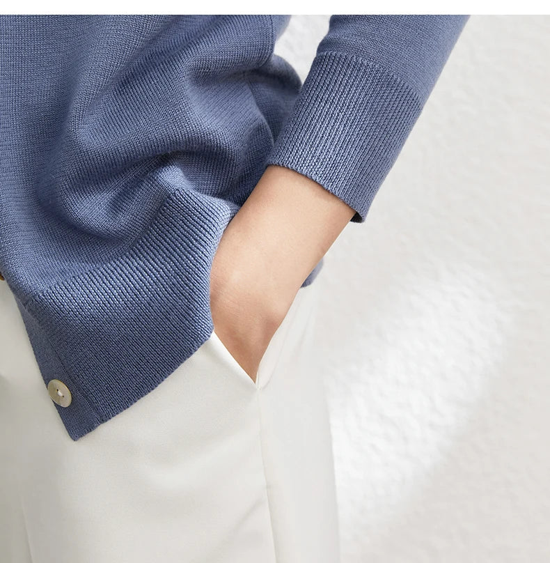 Damen-Strickjacke V-Ausschnitt dünn locker Patchwork Sommer
