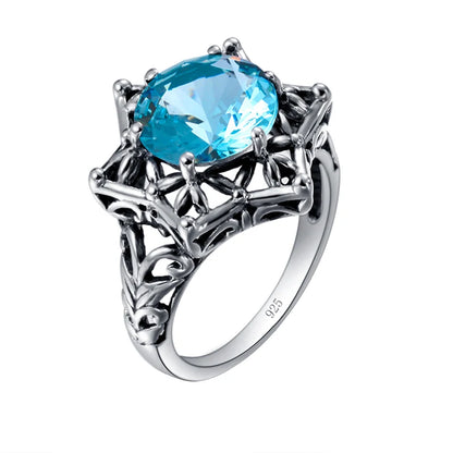 Damen-Ring Aus Sterlingsilber 925 Mit Amethyst Stein Und Davidstern Symbol Handgefertigter Schmuck Für Frauen