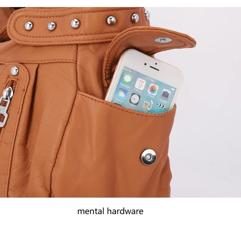 Damen-Schultertasche aus PU-Material Mit Großem Fassungsvermögen und Reißverschluss für Alltag und Freizeit