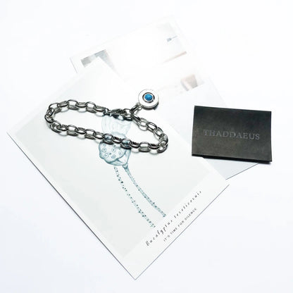 Damen-Armband blau Gliederkette Herbst Club aus Sterlingsilber