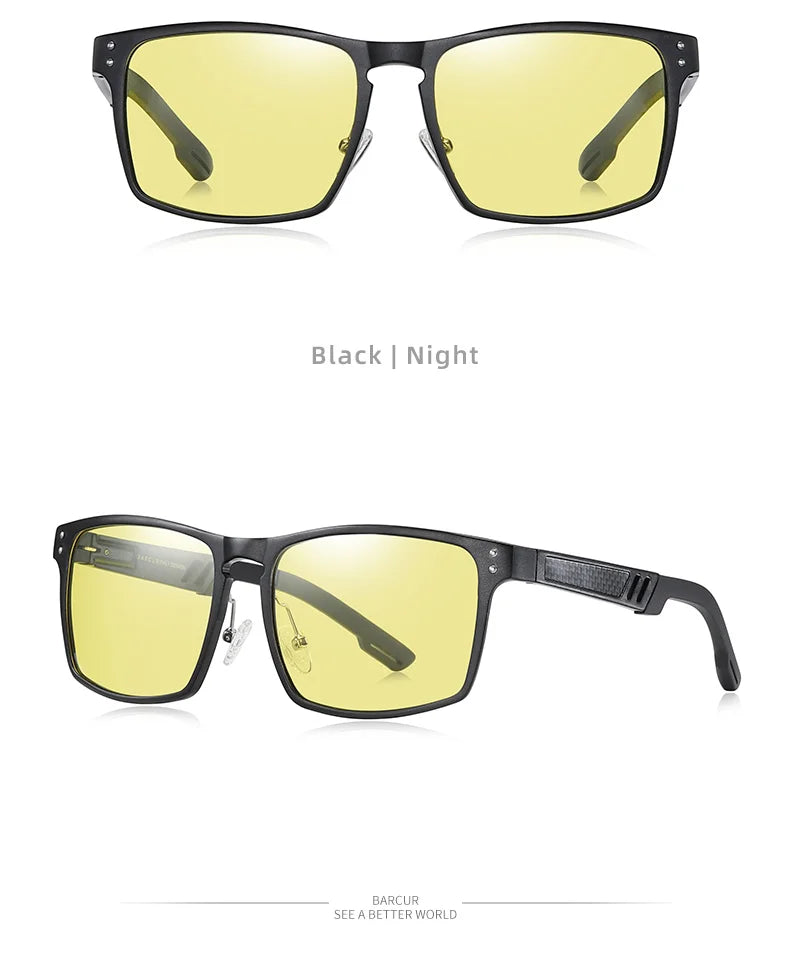 Sonnenbrille Al-Mg quadratisch polarisiert Spiegel Sport Herren Damen