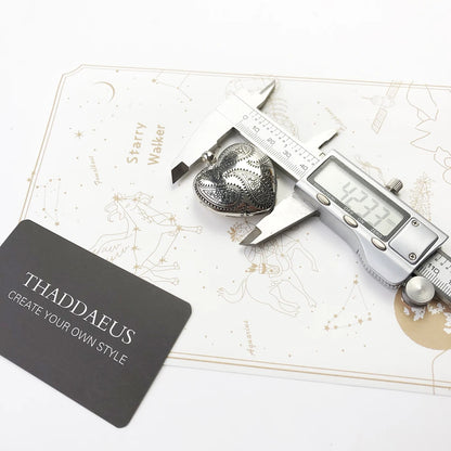 Herz-Medaillon-Anhänger aus 925 Sterling Silber im weißen Schmuck-Set verpackt