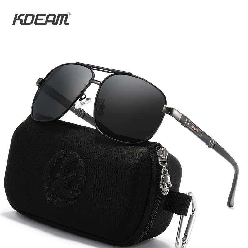 Sonnenbrille Al-Mg quadratisch polarisiert Outdoor UV400 Herren Damen