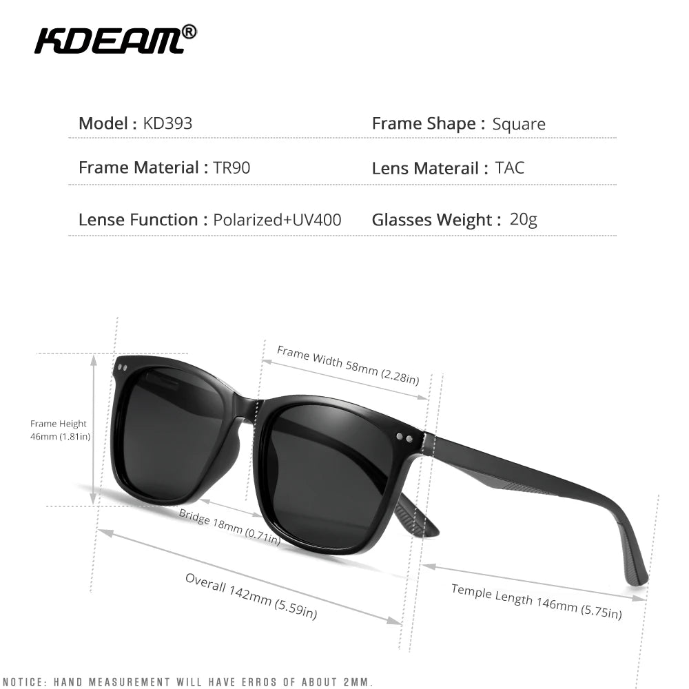 Sonnenbrille quadratisch TR90 polarisiert Federgelenk Angeln Herren