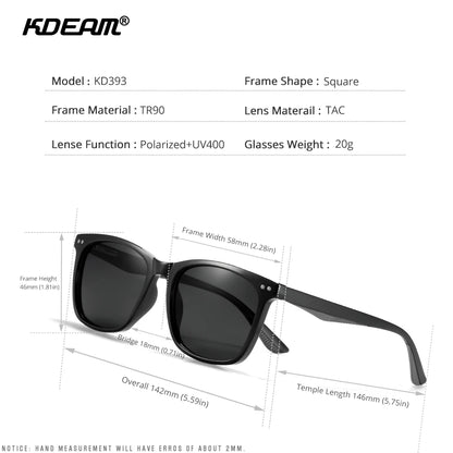 Sonnenbrille quadratisch TR90 polarisiert Federgelenk Angeln Herren