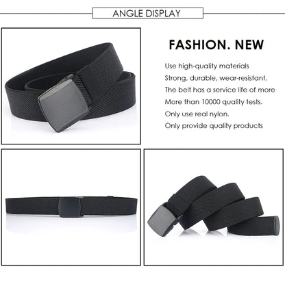 Unisex-Gürtel aus Nylon mit Elastischem Stretchband und Metallfreiem Schnellverschluss Gestreift