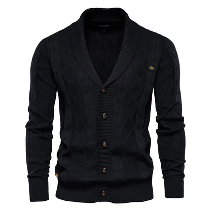 Männer Strickjacke aus hochwertiger Baumwolle im Casual-Stil für den Winter