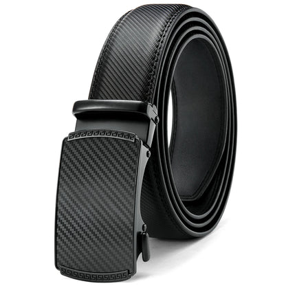 Herren Echtleder-Gürtel Luxus 3,5 cm Automatik-Schnalle Rindsleder Verstellbar