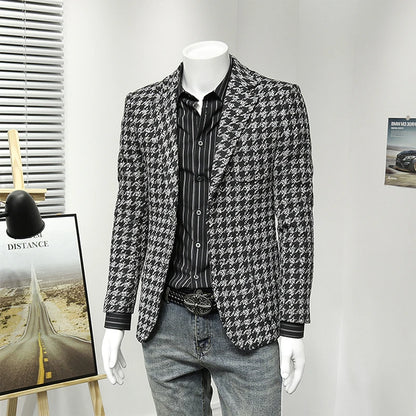 Leichter Herren-Anzug aus Baumwolle und Leinen mit Blazer und Hose – ideal für Sommerhochzeiten und Businessanlässe in Beige, Größe 3XL